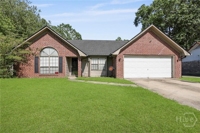 807 Hidden Hollow Cir, Hinesville, GA 31313 - ranch-style home with an attached garage, brick siding, and concrete driveway