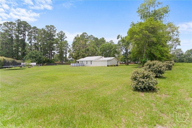 1072 Burtons Ferry Highway, Sylvania, GA 30467 - view of green lawn with a trampoline and view of scattered trees