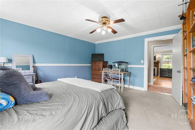 1072 Burtons Ferry Highway, Sylvania, GA 30467 - bedroom featuring carpet flooring, crown molding, and ceiling fan