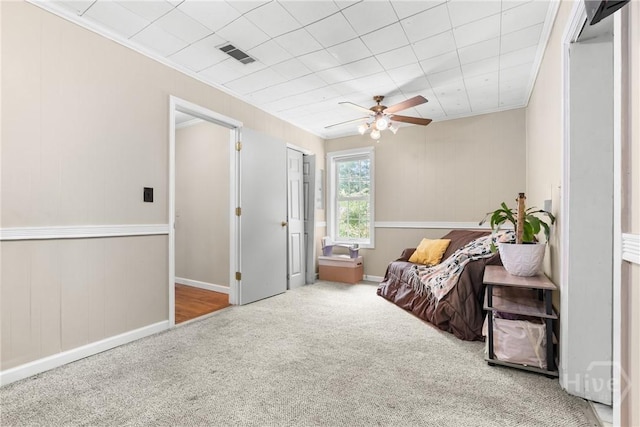 1072 Burtons Ferry Highway, Sylvania, GA 30467 - sitting room featuring a ceiling fan, carpet, and ornamental molding