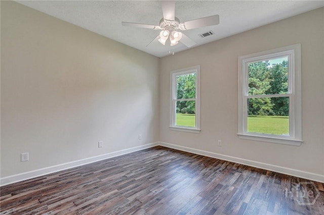 600 Old Louisville Rd, Guyton, GA 31312 - empty room featuring dark wood-style flooring and a ceiling fan