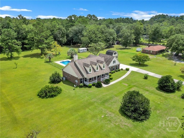 600 Old Louisville Rd, Guyton, GA 31312 - aerial view of property and surrounding area featuring a pool area