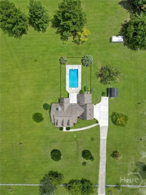 600 Old Louisville Rd, Guyton, GA 31312 - bird's eye view of a pool area