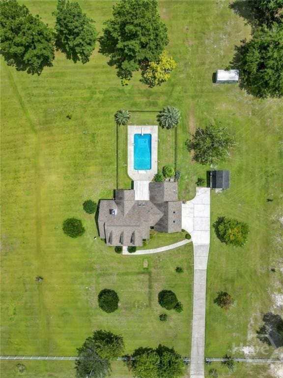 600 Old Louisville Rd, Guyton, GA 31312 - bird's eye view of a pool