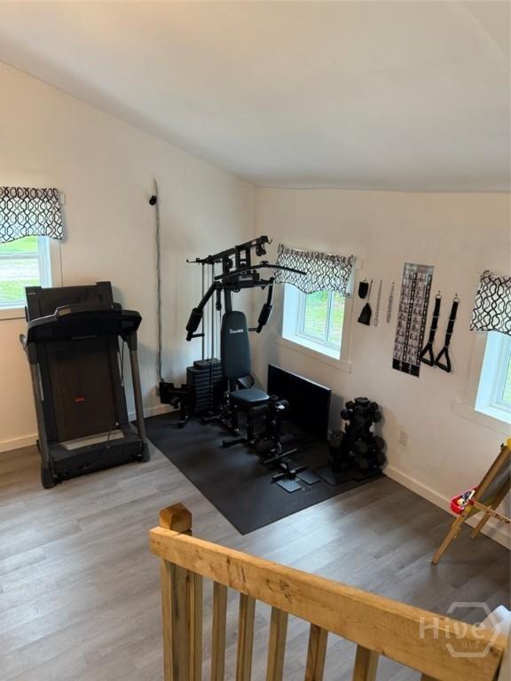 3052 Effingham Hwy, Sylvania, GA 30467 - workout area with healthy amount of natural light and light wood-style flooring