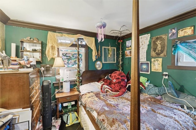 1025 W 40th St, Savannah, GA 31415 - bedroom with crown molding and cooling unit