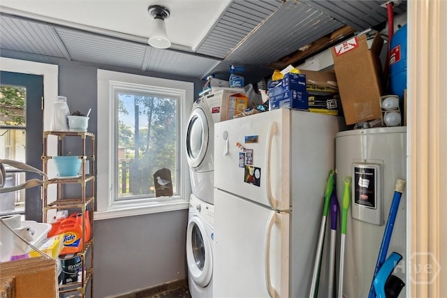 1025 W 40th St, Savannah, GA 31415 - washroom with estacked washer and dryer and healthy amount of natural light