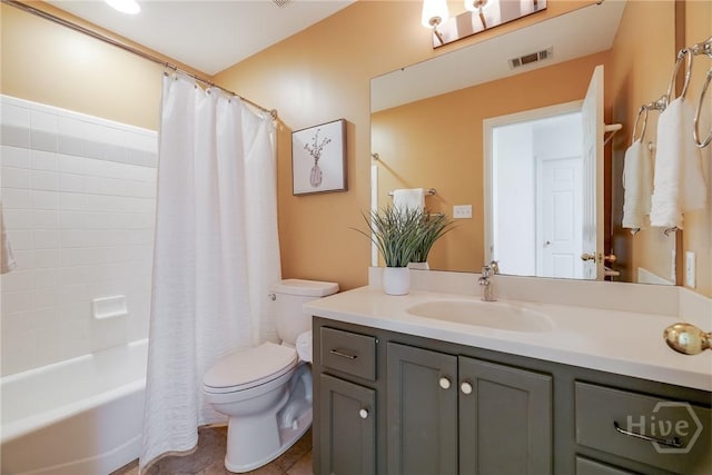 118 Plantation Way, Guyton, GA 31312 - full bathroom featuring vanity, shower / bath combo, and tile patterned flooring