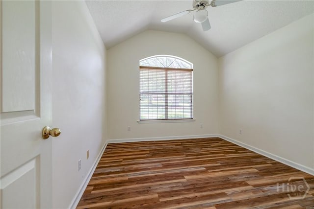 118 Plantation Way, Guyton, GA 31312 - unfurnished room with ceiling fan, wood finished floors, and lofted ceiling