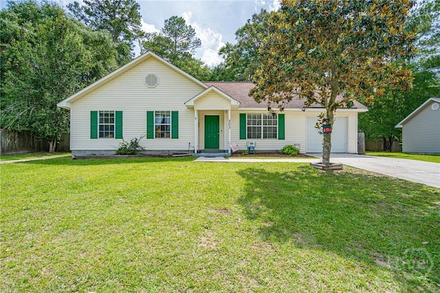 203 Deer Rd, Springfield, GA 31329 - ranch-style house with concrete driveway and an attached garage
