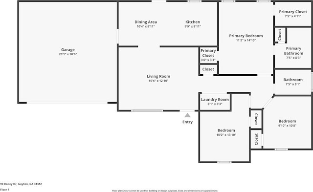 99 Dailey Dr, Guyton, GA 31312 - view of property floor plan