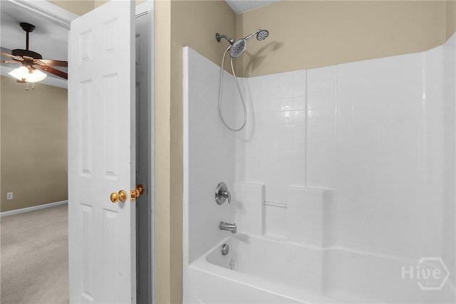 99 Dailey Dr, Guyton, GA 31312 - full bathroom with bathtub / shower combination and a ceiling fan