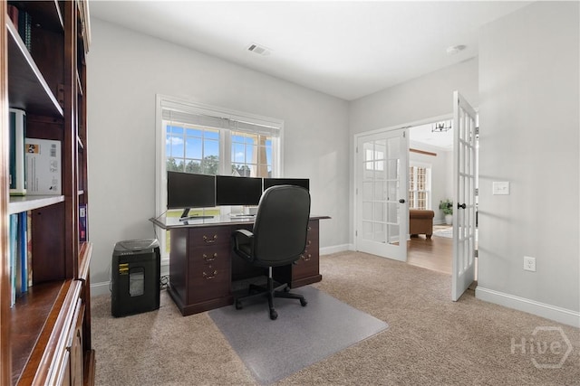 2016 Pippin Pl, Statesboro, GA 30461 - carpeted office featuring french doors and baseboards