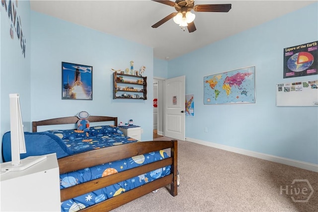 2016 Pippin Pl, Statesboro, GA 30461 - carpeted bedroom with baseboards and a ceiling fan