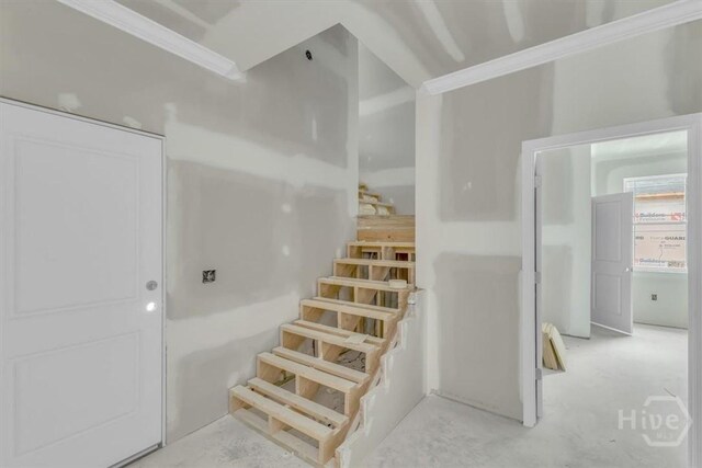 135 Houston St, Pooler, GA 31322 - stairway featuring ornamental molding