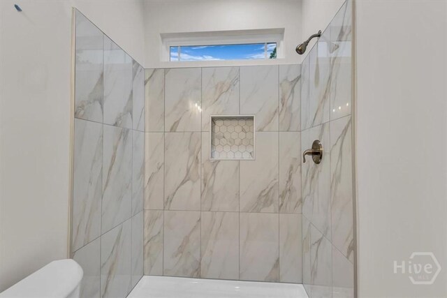 135 Houston St, Pooler, GA 31322 - full bathroom featuring toilet and a marble finish shower