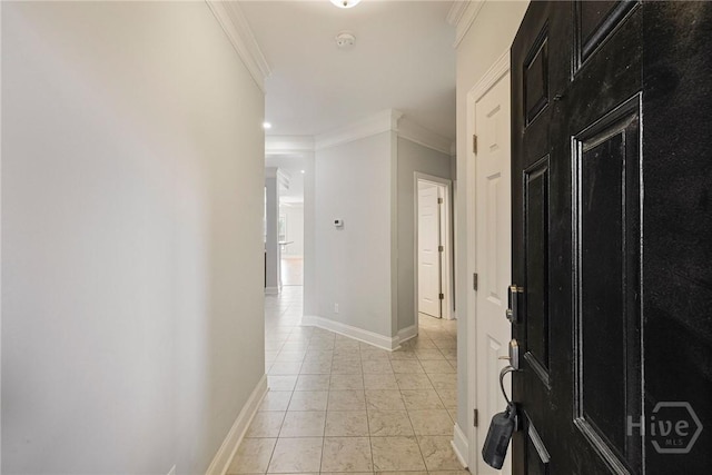 2805 River Oaks Dr Unit 2805, Richmond Hill, GA 31324 - corridor featuring ornamental molding and light tile patterned flooring