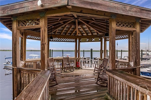 2805 River Oaks Dr Unit 2805, Richmond Hill, GA 31324 - dock area featuring a water view and a gazebo