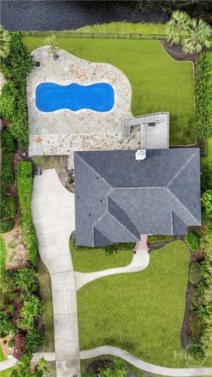 706 Southbridge Blvd, Savannah, GA 31405 - aerial view of property and surrounding area with a pool