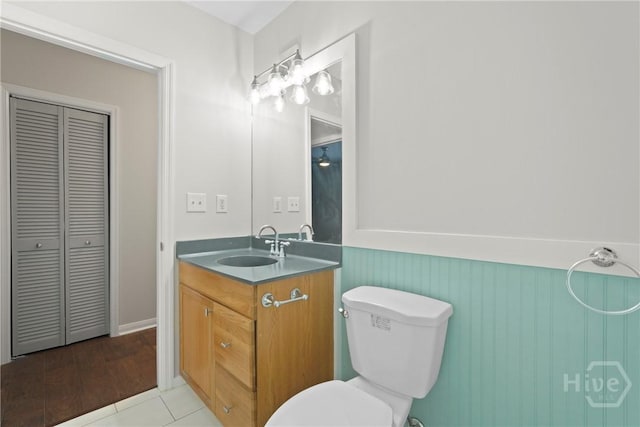 2133 Bacon Park Dr, Savannah, GA 31406 - bathroom with vanity, a closet, and tile patterned flooring