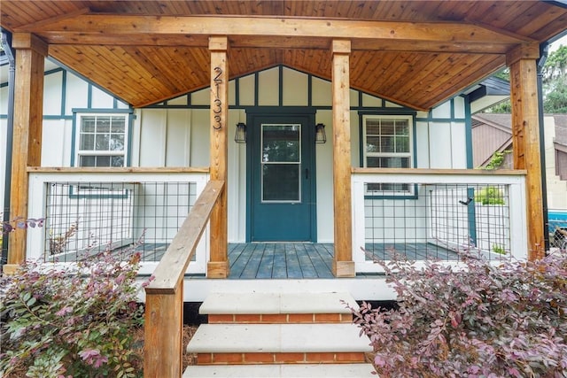 2133 Bacon Park Dr, Savannah, GA 31406 - entrance to property featuring board and batten siding and covered porch