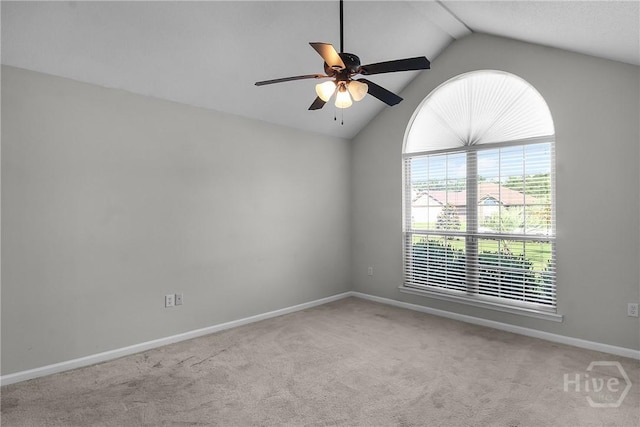 116 Gloucester Dr, Midway, GA 31320 - empty room featuring vaulted ceiling, ceiling fan, and carpet
