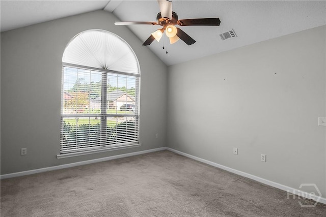 116 Gloucester Dr, Midway, GA 31320 - carpeted empty room featuring a ceiling fan and lofted ceiling