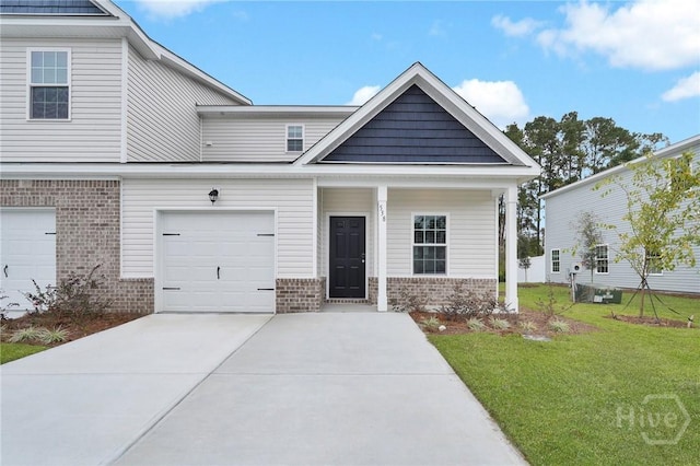 440 Governor Treutlen Cir, Pooler, GA 31322 - view of front of home with brick siding, a front lawn, driveway, and an attached garage