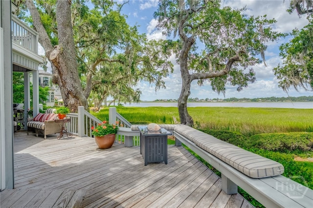 3 She Crab Cir, Savannah, GA 31411 - wooden terrace with a water view