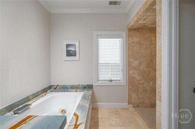 3 She Crab Cir, Savannah, GA 31411 - full bathroom featuring a jetted tub and crown molding