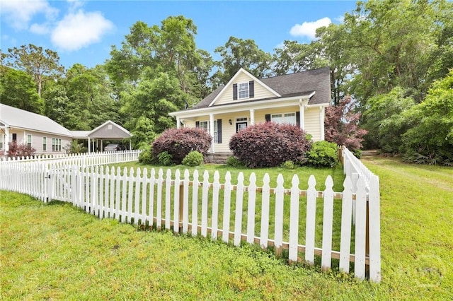 1416 Hillridge Dr, Darien, GA 31305 - bungalow-style house with a fenced front yard and covered porch