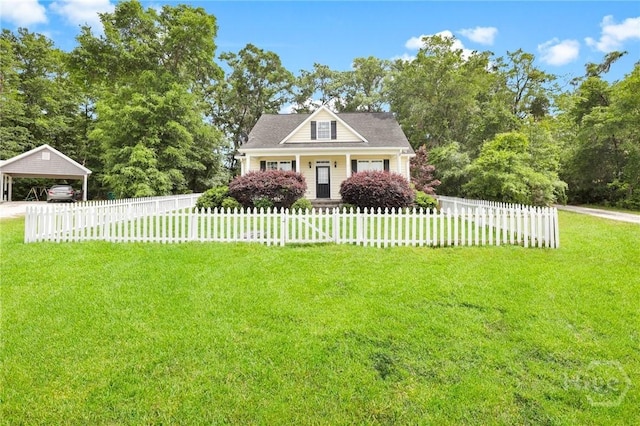 1416 Hillridge Dr, Darien, GA 31305 - view of front facade with a detached carport and a fenced front yard