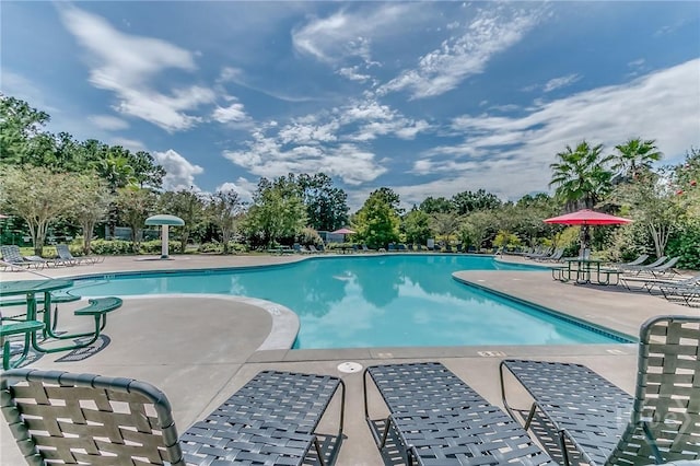 26 Dianne Mackenzie Way, Savannah, GA 31419 - community pool featuring a patio area and view of wooded area