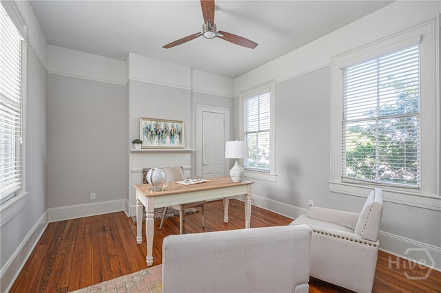 121 W Bolton St, Savannah, GA 31401 - office with a ceiling fan and wood finished floors