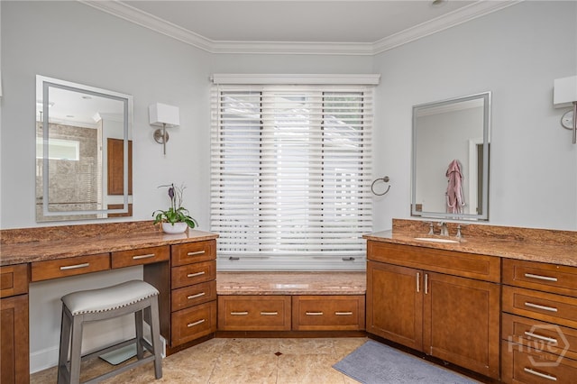 1 Broomsedge Ln, Savannah, GA 31411 - bathroom featuring crown molding and vanity