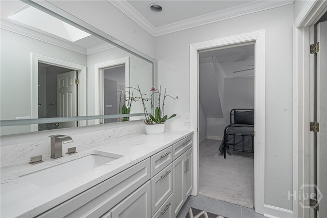1 Broomsedge Ln, Savannah, GA 31411 - bathroom with vanity, ornamental molding, and ensuite bathroom