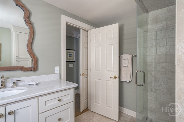 32 Hasleiters Retreat Retreat, Savannah, GA 31411 - full bathroom featuring a shower stall, vanity, and tile patterned floors