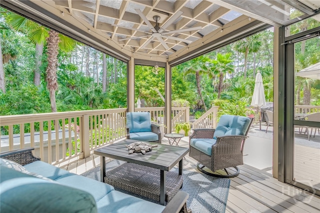 32 Hasleiters Retreat Retreat, Savannah, GA 31411 - deck featuring an outdoor living space and a ceiling fan