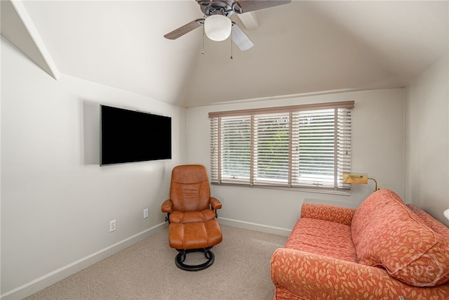 32 Hasleiters Retreat Retreat, Savannah, GA 31411 - living area featuring lofted ceiling, carpet, and a ceiling fan