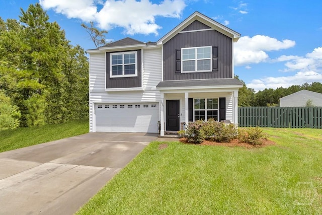 1057 Waybridge Way, Richmond Hill, GA 31324 - traditional home featuring an attached garage, concrete driveway, and board and batten siding