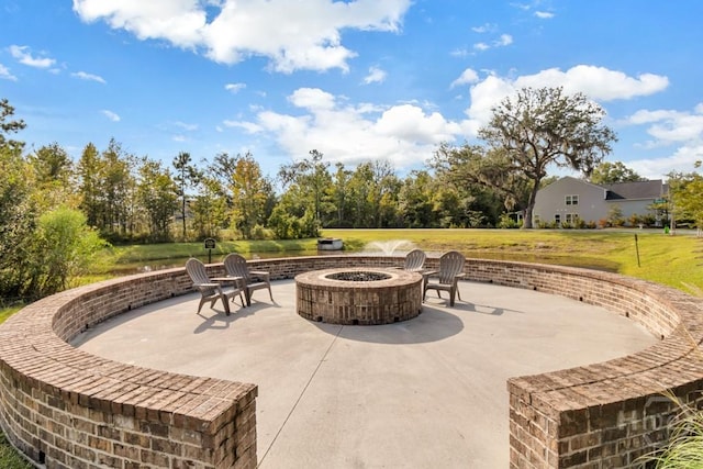 1057 Waybridge Way, Richmond Hill, GA 31324 - view of patio with an outdoor fire pit