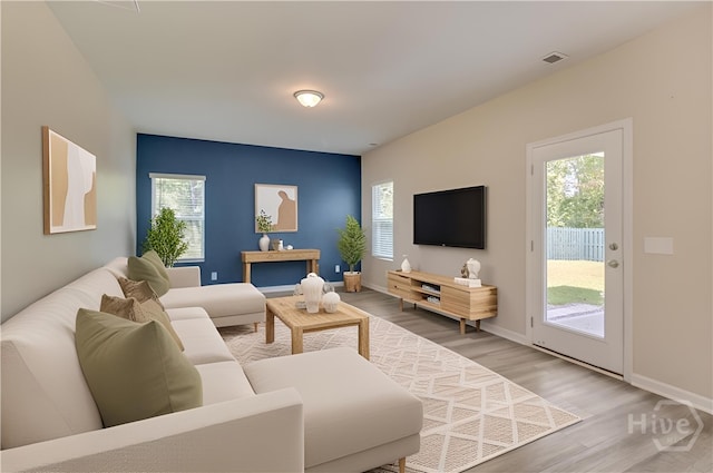 1057 Waybridge Way, Richmond Hill, GA 31324 - living room featuring wood finished floors and plenty of natural light