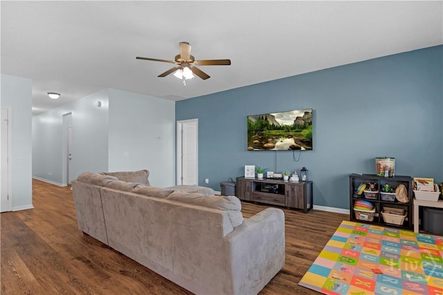 291 Morgan Field Blvd NE, Ludowici, GA 31316 - living room with a ceiling fan and wood finished floors