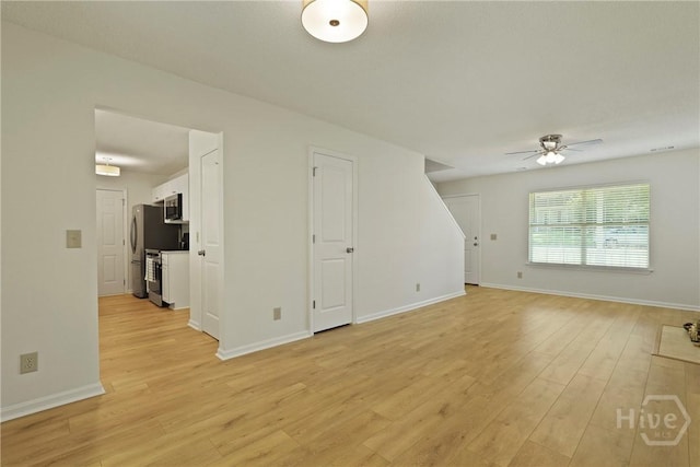 127 Laurel Green Ct, Savannah, GA 31419 - unfurnished living room featuring ceiling fan and light wood finished floors