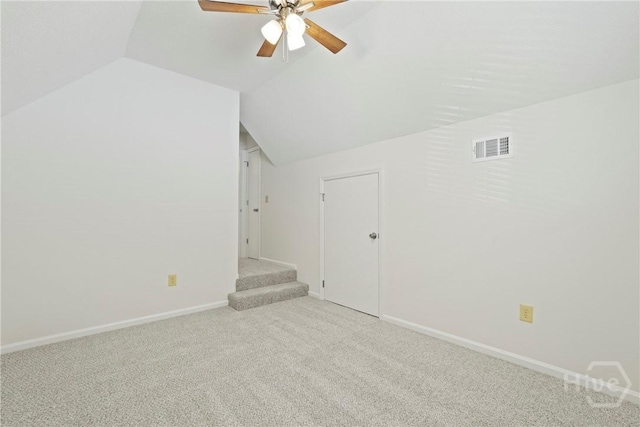 127 Laurel Green Ct, Savannah, GA 31419 - bonus room featuring ceiling fan, vaulted ceiling, and carpet