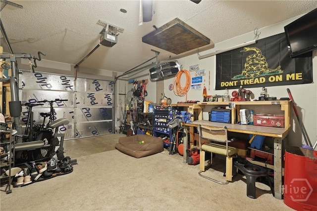 217 Bailee Ave, Rincon, GA 31326 - garage featuring a workshop area and a garage door opener