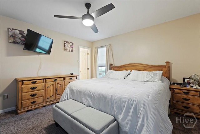 217 Bailee Ave, Rincon, GA 31326 - bedroom featuring dark carpet and ceiling fan