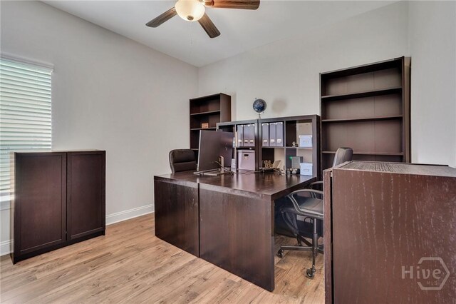 115 Merribee Ln, Pooler, GA 31322 - office space with a ceiling fan and light wood finished floors