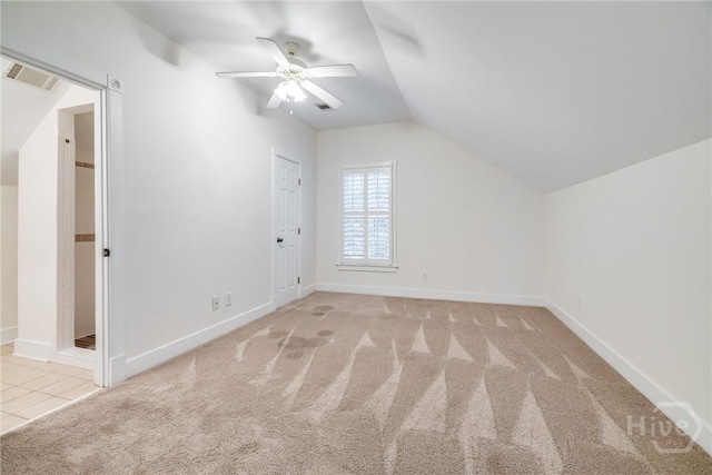 103 Daisy Ct, Savannah, GA 31404 - additional living space with vaulted ceiling, light colored carpet, and ceiling fan