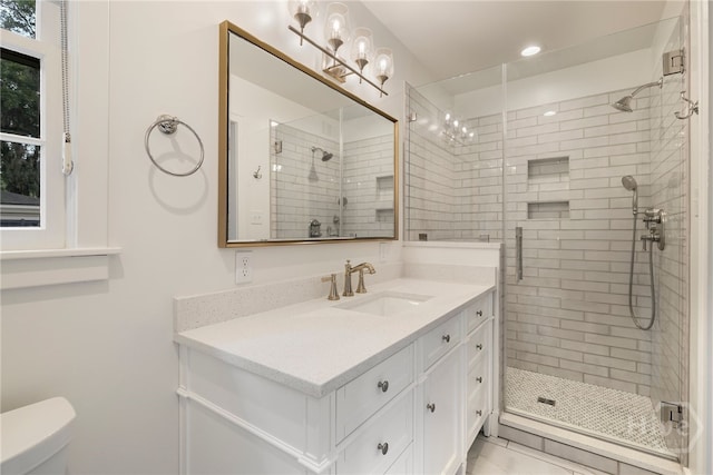 103 Kentshire Ct, Savannah, GA 31410 - full bath with vanity, a stall shower, and recessed lighting